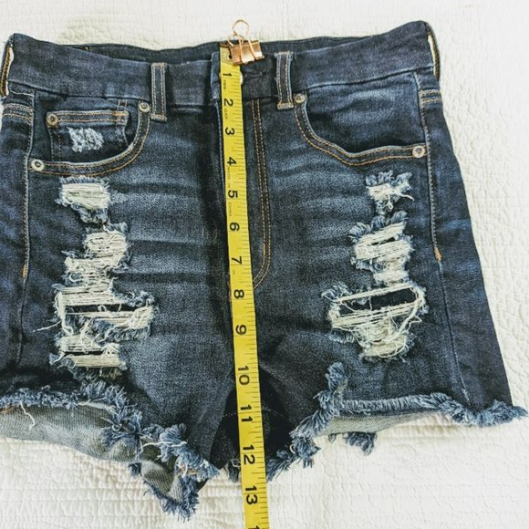 American Eagle Curvy Hi-Rise Shortie cutoff denim shorts - Size 2 - Picture 10 of 10